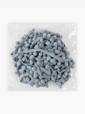 Тесьма декоративная с помпонами, 25±5 мм, 8±0.5 м, серая