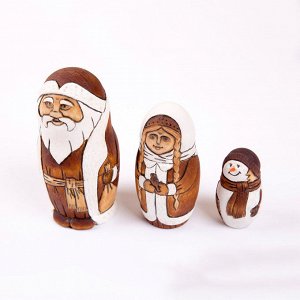 Заготовка для декорирования "Mr. Carving" DE-039 "матрешка" дерево d 5.5 см 5.5 х 5.5 х 10.5 см 3 места