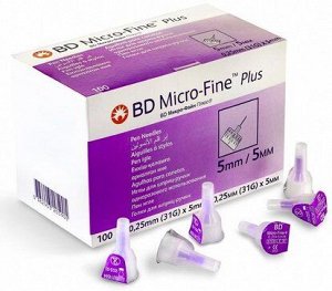 Иглы для шприц-ручки BD Micro-Fine Plus стер. однораз. 31G (0,25мм) х 5мм №100	Becton Dickinson