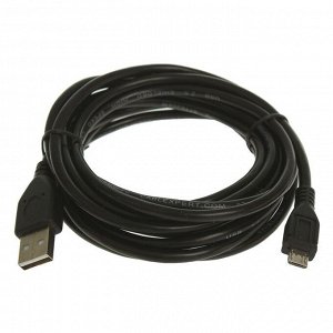Кабель Cablexpert, micro USB - USB, 1 А, 3 м, чёрный,