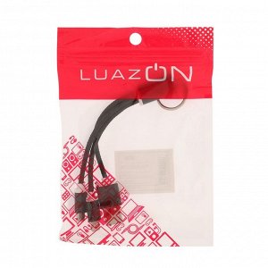 Кабель 2 в 1 LuazON, microUSB/Lightning - USB, 1 А, в виде брелка, черный