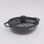 &quot;TESORO&quot; Florence Induction total dark&quot; Жаровня 4л, h 8,8см, с крышкой