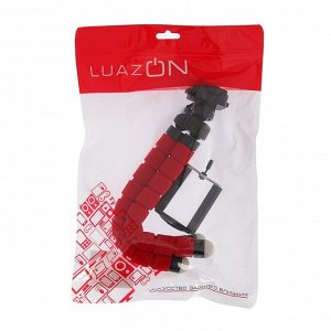 Штатив-тренога LuazON настольный, для телефона, гибкие ножки, 26 см, красный