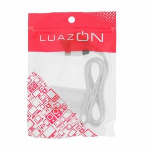 Кабель LuazON, Type-C - USB, 1 А, 1 м, силиконовый, угловой, белый