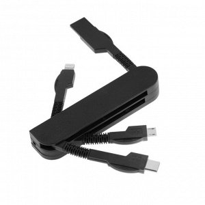 Кабель 3 в 1 LuazON, Lightning/Type-C/micro USB - USB, 1 А, МИКС