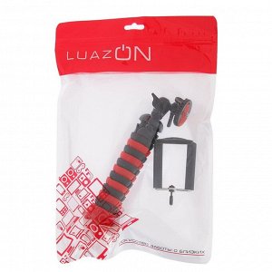 Штатив LuazON настольный, для телефона, гибкие ножки, высота 20 см, чёрно красный