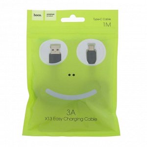 Кабель Hoco X13, Type-С - USB, 3 А, 1 м, черный