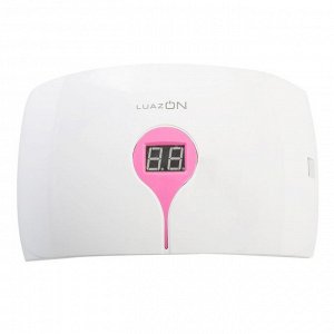 Лампа для гель-лака LuazON LUF-13, LED, 15 диодов, 24 Вт, дисплей, 220 В, бело-розовая