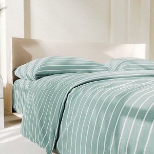 Постельное бельё Этель Дуэт Mint stripes 143х215 см-2шт, 220х240см, 70х70см-2шт, 100% хлопок, поплин