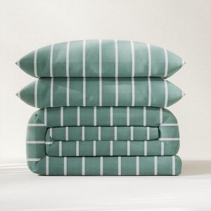 Постельное бельё Этель 1.5сп Mint stripes 143х215 см,150х214 см,70х70см-2 шт, 100% хлопок,поплин