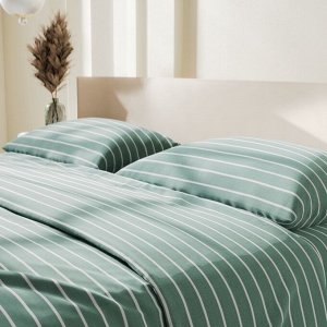 Постельное бельё Этель Дуэт Mint stripes 143х215 см-2шт, 220х240см, 70х70см-2шт, 100% хлопок, поплин