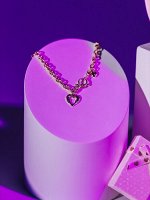 Кулон «Цепь» сердце из коры, цвет золото, 46 см