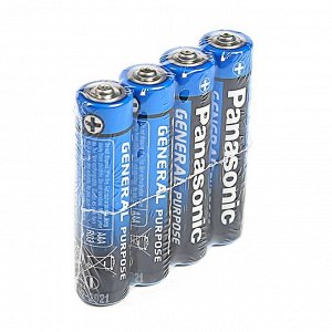 Батарейка солевая Panasonic General Purpose, AAA, R03-4S, 1.5 В, спайка, 4 шт.