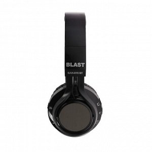 Наушники BLAST BAH-815 BT, беспроводные, накладные, микрофон, BT v4.2, 250 мАч, черные