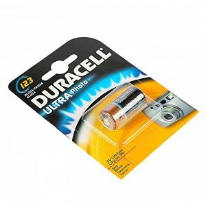 Батарейка литиевая Duracell Ultra, CR123 (CR123A, CR17345)-1BL, для фото, 3В, блистер, 1шт.