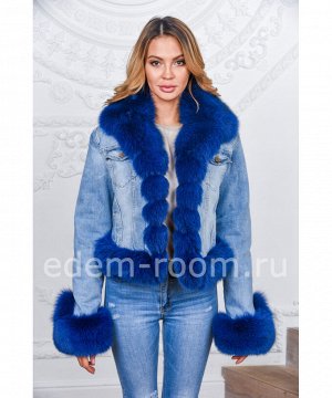 Женская куртка - джинсовка с мехомАртикул: DjP-118-SI