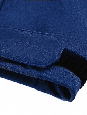 Парка спортивная мужская с капюшоном softshell синего цвета 9565S