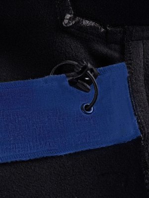Парка спортивная мужская с капюшоном softshell синего цвета 9565S