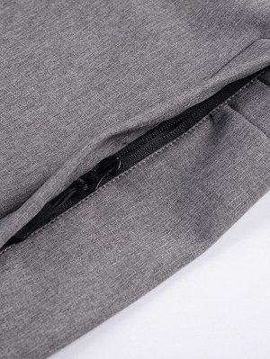 Парка спортивная мужская с капюшоном softshell серого цвета 9565Sr