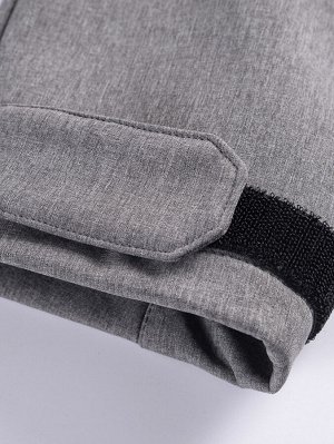 Парка спортивная мужская с капюшоном softshell серого цвета 9565Sr