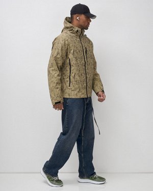 Куртка спортивная мужская весна осень бежевого цвета 25470B