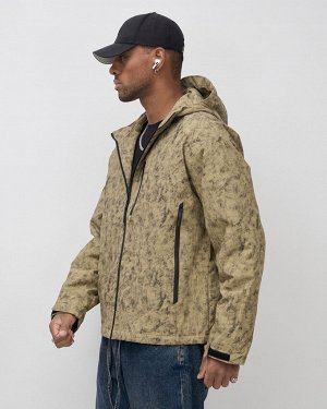 Куртка спортивная мужская весна осень бежевого цвета 25470B