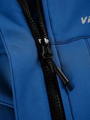 Ветровка спортивная женская с капюшоном softshell синего цвета 9566S