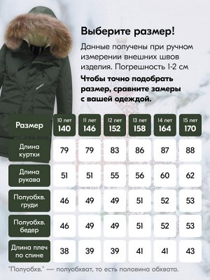 Куртка парка зимняя подростковая для мальчика с капюшоном и мехом темно-зеленого цвета 9447TZ