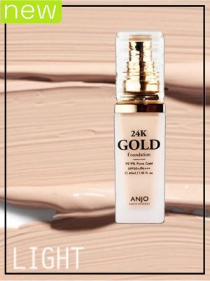 Anjo Professional Тональная основа для лица светло-бежевая 24K Gold Foundation № 21 Light Beige, 40 мл