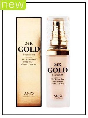 Anjo Professional Тональная основа для лица светло-бежевая 24K Gold Foundation № 21 Light Beige, 40 мл