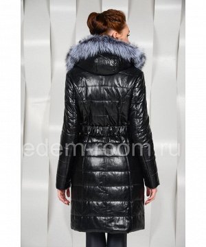 Зимнее пальто из эко-кожиАртикул: EN-26837-CH