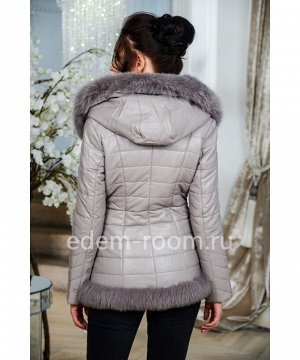 Современная куртка из экокожи и натурального мехаАртикул: GL-8857-75-SR-P