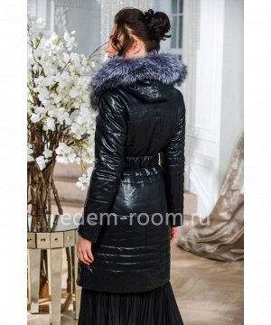 Зимнее пальто из эко-кожиАртикул: EN-26867-2-95-CH-CH
