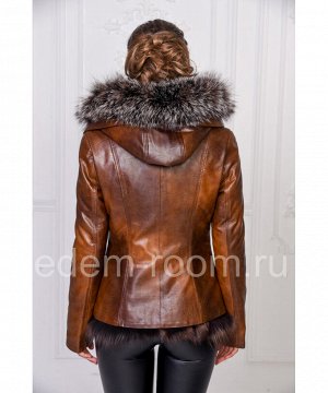 Куртка из эко-кожи и меха лисыАртикул: RS-212-K