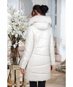 Белая куртка из эко-кожиАртикул: NS-1722-2-90-BL-P