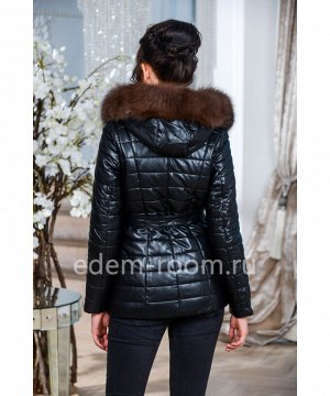 Зимняя куртка-жилектка из искусстсвенной кожиАртикул: GL-8855-2-70-CH-P