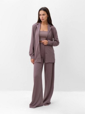 Костюм женский (рубашка, брюки, топ) KAFTAN Base, кофейный