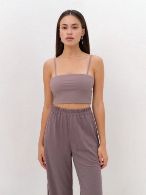 Костюм женский (рубашка, брюки, топ) KAFTAN Base, кофейный