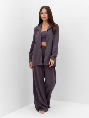 Костюм женский (рубашка, брюки, топ) KAFTAN Base, графит