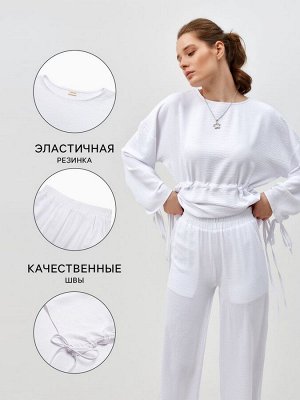 Костюм женский (туника, брюки) MINAKU: Casual Collection цвет белый