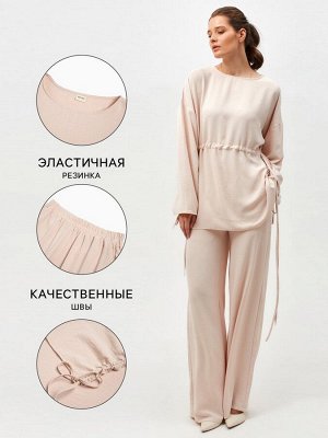 Костюм женский (туника, брюки) MINAKU: Casual Collection, бежевый