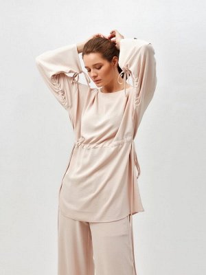 Костюм женский (туника, брюки) MINAKU: Casual Collection, бежевый