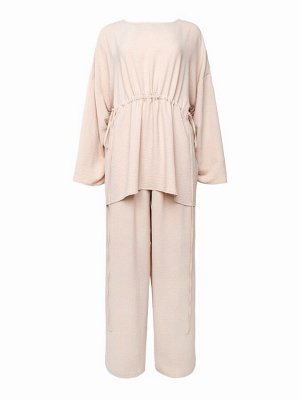 Костюм женский (туника, брюки) MINAKU: Casual Collection, бежевый