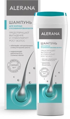 Алерана® шампунь д/жирных и комбинир. волос 250мл фл. и/у	Вертекс АО