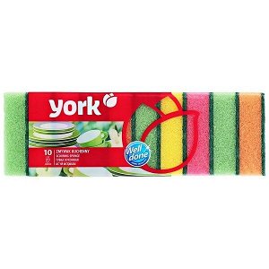 YORK (АЗУР) Губка д/посуды 10шт