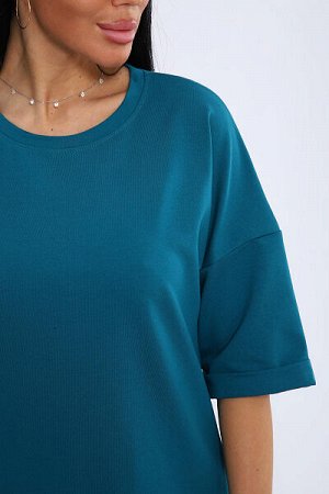 Костюм с брюками, футер с лайкрой (01048, бирюзовый)