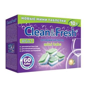 Таблетки для ПММ 5в1 &quot;Clean &amp; Fresh&quot;  60шт (mini tabs) CLEAN&amp;FRESH