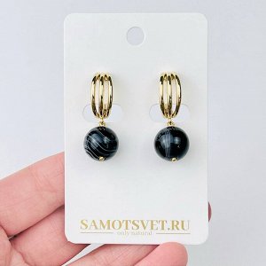 Серьги из полосатого Агата