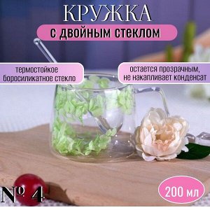 Кружка с двойным дном и стеклом 200 мл