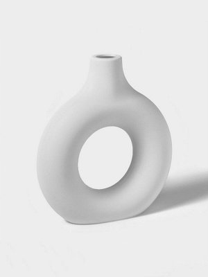 Ваза для сухоцветов Ring, пластик, 5x18x19.5 см, 600 мл, белая